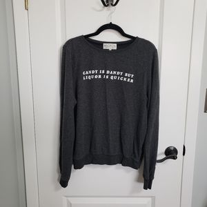 WILDFOX Gray Candy Is Dandy Sweater Sweatshirt